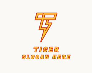 Thunder - Lightning Bolt Letter T logo design