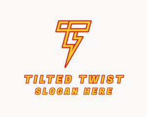 Lightning Bolt Letter T logo design