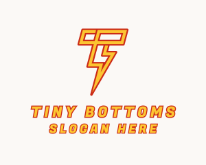 Lightning Bolt Letter T logo design