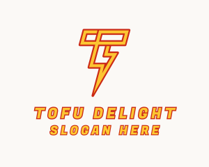 Lightning Bolt Letter T logo design