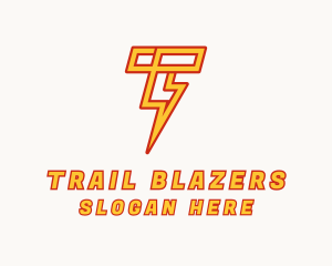 Lightning Bolt Letter T logo design