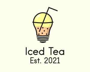 Milk Tea Bulb logo design