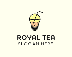 Milk Tea Bulb logo design