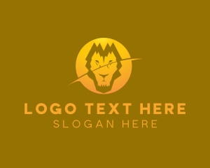 Lion Head - Zoo Golden Lion logo design