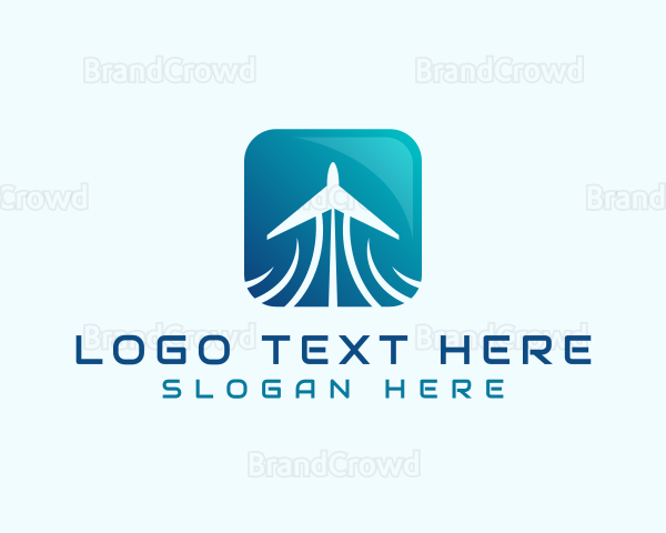 Airplane Aviation Booking Logo