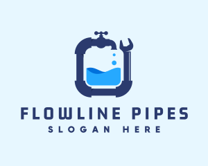 Faucet Pipe Plumbing logo design