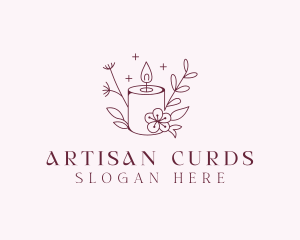 Floral Artisanal Candle logo design