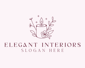 Floral Artisanal Candle logo design