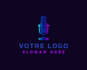 Microphone Podcast Media Logo