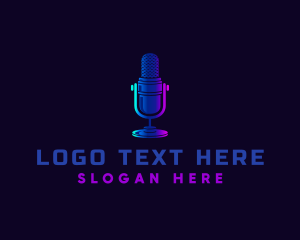 Vocalist - Microphone Podcast Media logo design
