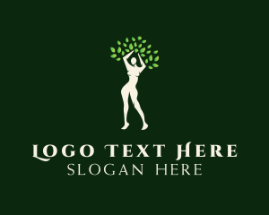 Health - Feminine Tree Leaves logo design