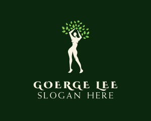 Vegan - Feminine Tree Leaves logo design