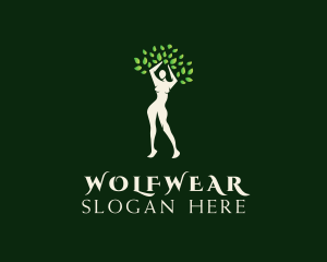Vegan - Feminine Tree Leaves logo design