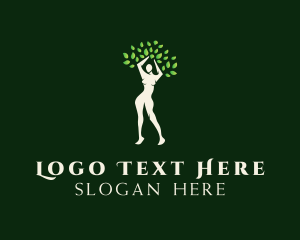 Woman - Feminine Tree Leaves logo design