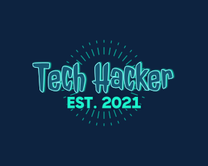 Hacking - Glowing Spooky Gamer logo design