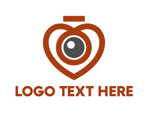 Red Heart - Heart Eye Photography Camera logo design