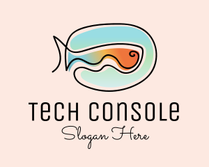 Ocean Fish Monoline Logo