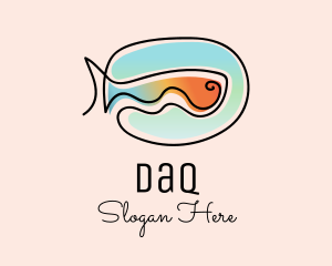 Ocean Fish Monoline Logo
