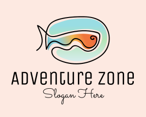 Ocean Fish Monoline logo design