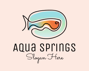 Ocean Fish Monoline logo design