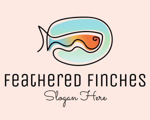 Ocean Fish Monoline logo design