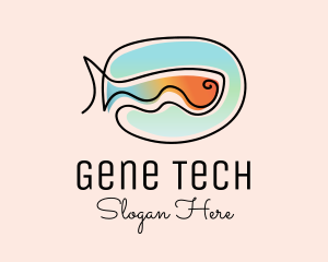 Ocean Fish Monoline logo design