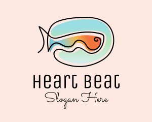 Ocean Fish Monoline logo design