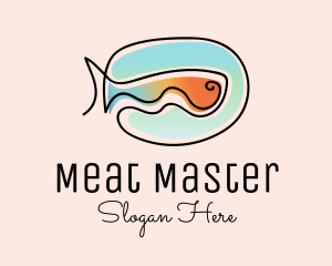 Ocean Fish Monoline logo design