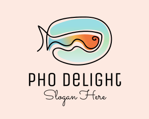 Ocean Fish Monoline logo design