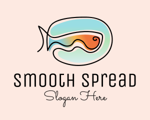 Ocean Fish Monoline logo design