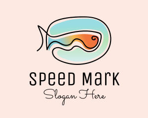 Ocean Fish Monoline logo design