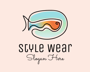 Ocean Fish Monoline logo design