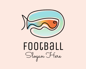 Ocean Fish Monoline logo design