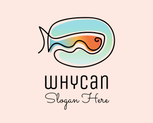 Seafood - Ocean Fish Monoline logo design