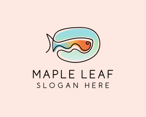 Ocean Fish Monoline logo design