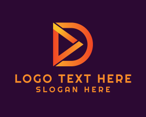 Media Player Letter D Logo