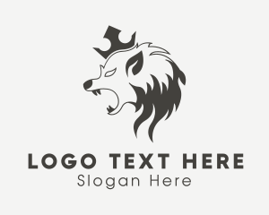 Dog - Wolf Crown Sigil logo design