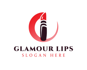 Red Beauty Lipstick logo design