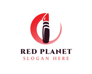 Red Beauty Lipstick logo design