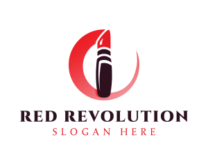 Red Beauty Lipstick logo design