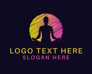 Soul - Scribble Yoga Meditation logo design