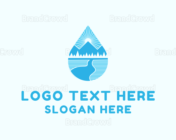 Blue Nature Water Drop Logo