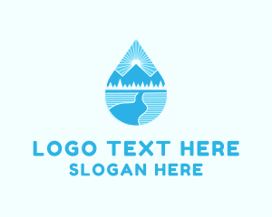 Mineral Water - Blue Nature Water Drop logo design