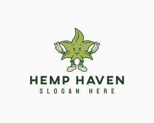 Hemp Marijuana Leaf logo design