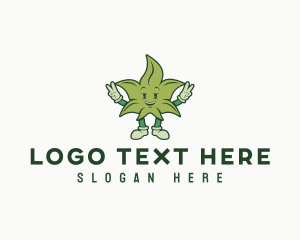 Mascot - Hemp Marijuana Leaf logo design