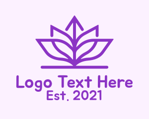 Outline - Purple Lotus Flower logo design