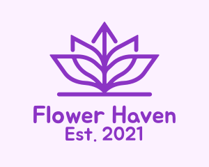 Purple Lotus Flower  logo design