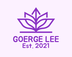Vegan - Purple Lotus Flower logo design