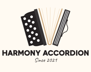 Accordion - Musical Accordion Book logo design