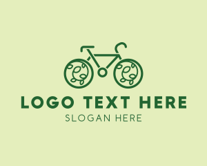 E Bike - Eco Green Bicycle logo design